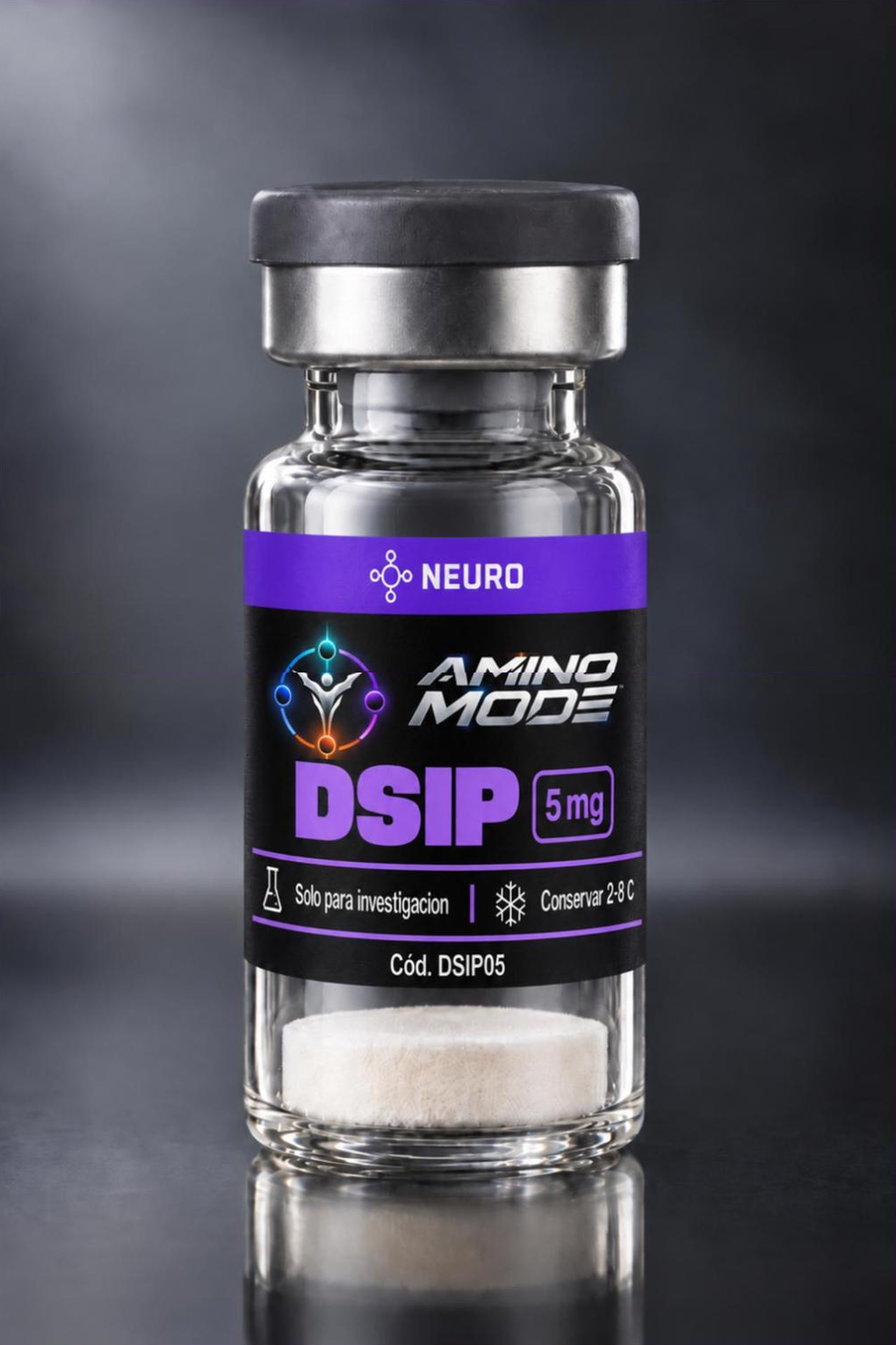 Vial de DSIP 5 mg con etiqueta AMINO MODE